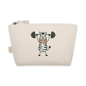 Funny Zebra Dumbbell Workout Fitness Bodybuilding - Organic Pouch - nature - Front