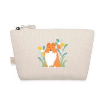 Chien de berger et fleur Shetland - Trousse biologique - nature - Devant