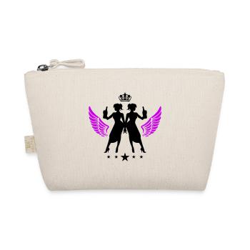 Drunk Silhouette Celebrating Party Girl - Organic Pouch - nature - Front