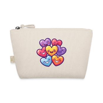 Happy Hearts Colorful Love - Organic Pouch - nature - Front