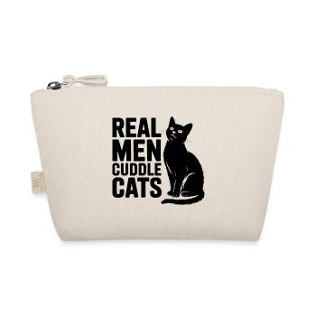 Echte Männer kuscheln Katzen! Katzen Papa Kitten - Bio-Täschchen - Natur - Vorne