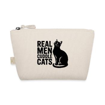 Echte Männer kuscheln Katzen! Katzen Papa Kitten - Bio-Täschchen - Natur - Vorne