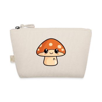Cuddly Mushroom Friend Cartoon - Organic Pouch - nature - Front