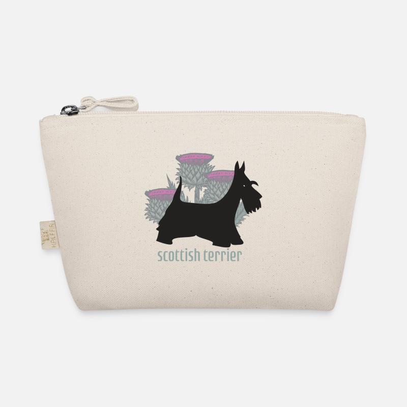 Scottish Terrier und Disteln - Bio-Täschchen - Natur