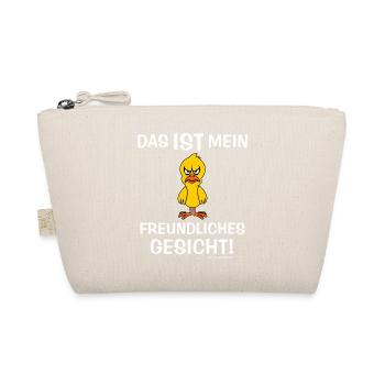 Das ist mein freundliches Gesicht Vogel RAHMENLOS - Bio-Täschchen - Natur - Vorne