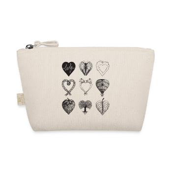 Heart shaped drawings (Black) - Organic Pouch - nature - Front