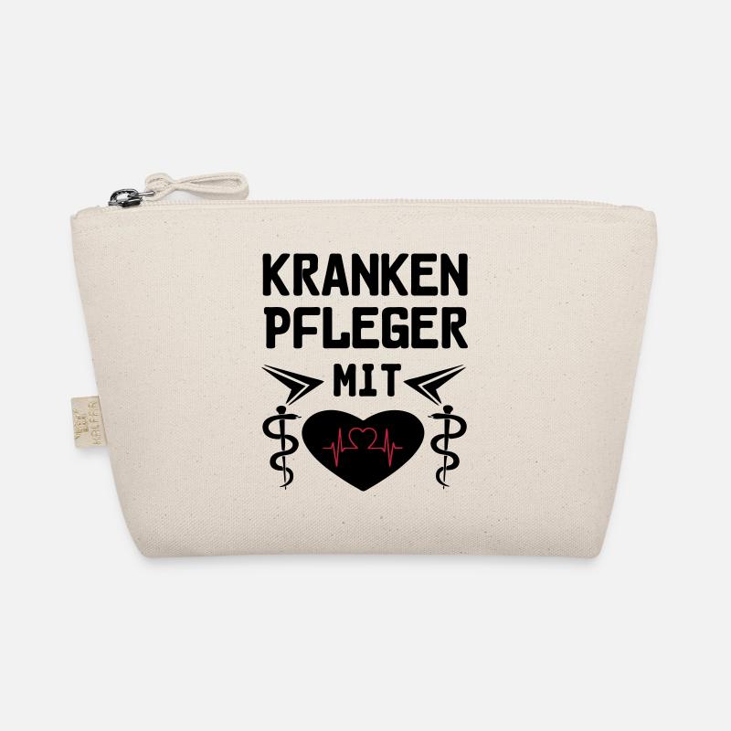 Krankenpfleger mit Herz Geschenk - Bio-Täschchen - Natur