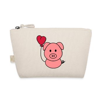 Pigs with heart balloon - Organic Pouch - nature - Front