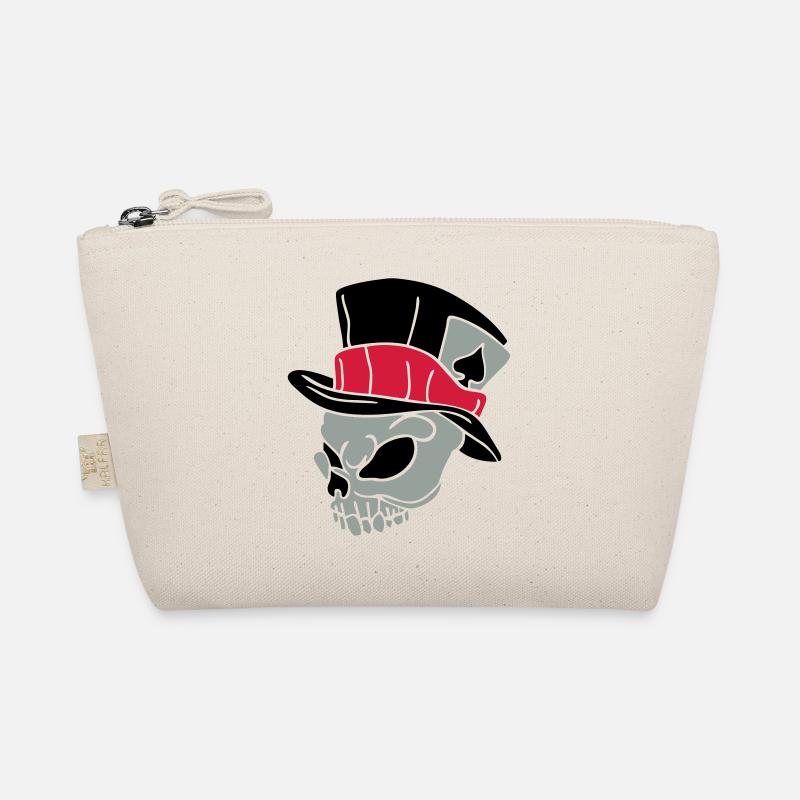 Totenkopf mit Hut 01 Bio-Täschchen