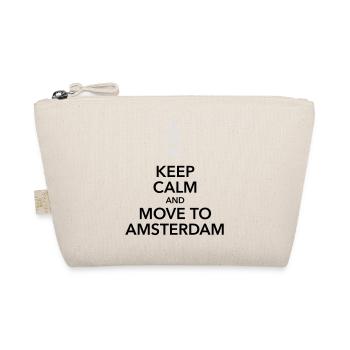 keep calm move to Amsterdam Holland Cross Cross - Organic Pouch - nature - Front