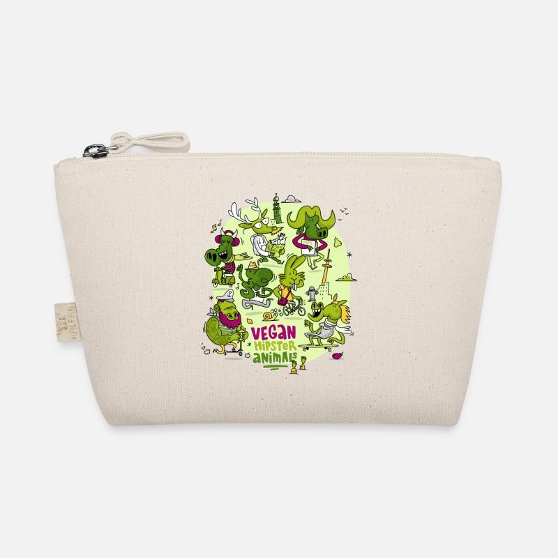 Vegan Hipster Animals - Bio-Täschchen - Natur