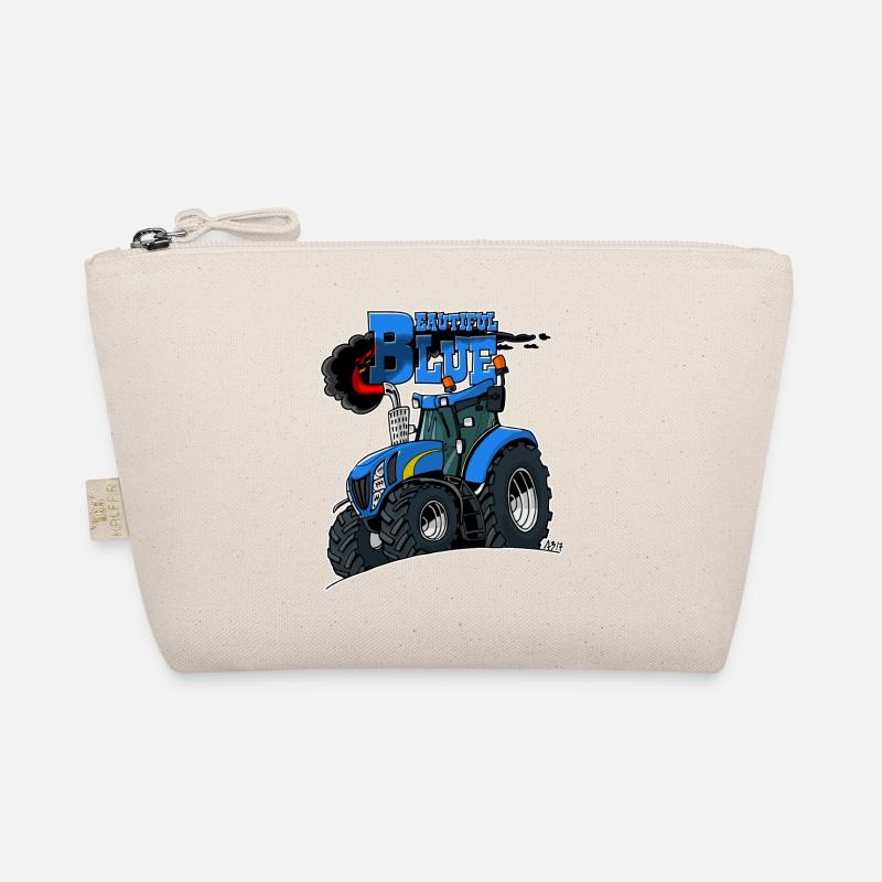Beautiful Blue Border Organic Pouch