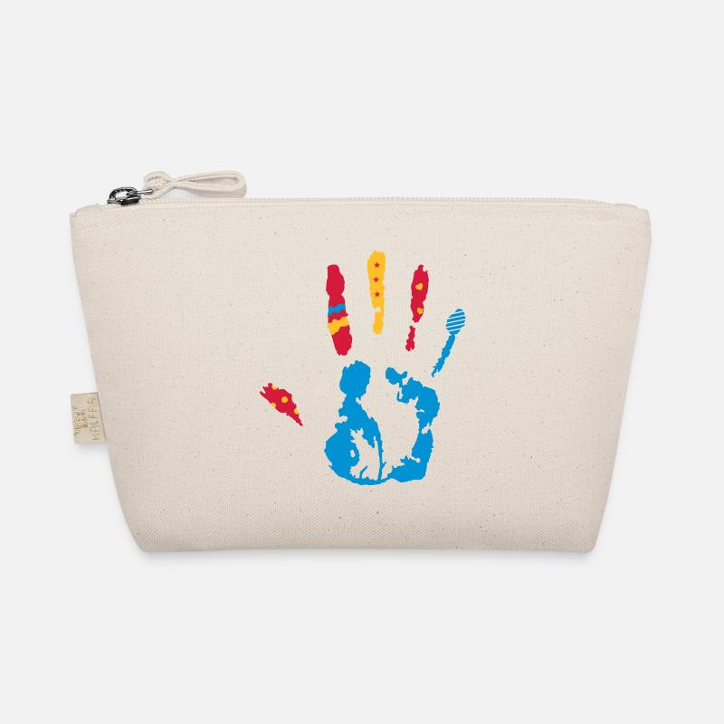 Une empreinte de la main coloré avec diverses Trousse biologique