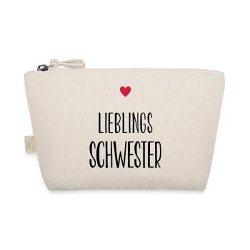 Schwester Lieblingsschwester Herz Geschenk - Bio-Täschchen - Natur - Vorne
