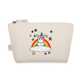 cute unicorn on a cloud with rainbow - Organic Pouch - nature - Front