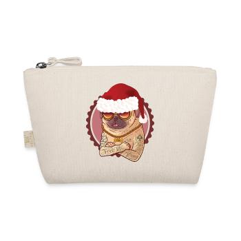 Mops Hund weihnachten - Bio-Täschchen - Natur - Vorne