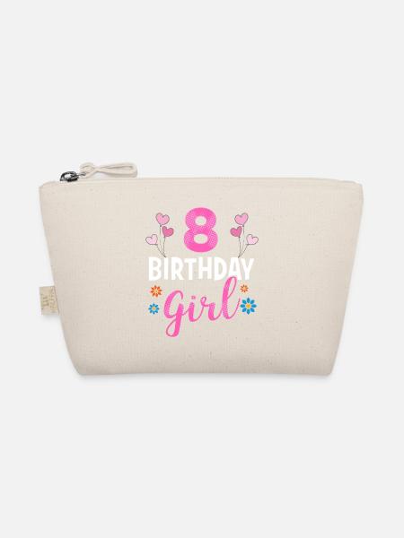 Birthday Girl - 8 years old - Organic Pouch - nature - Front