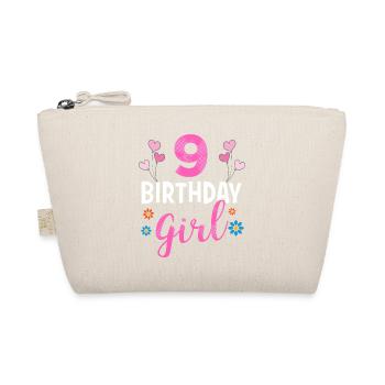 Birthday Girl - 9 years old - Organic Pouch - nature - Front
