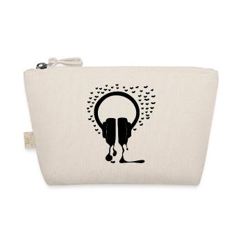 Kopfhörer und Liebe Herzen Geschenk - Bio-Täschchen - Natur - Vorne