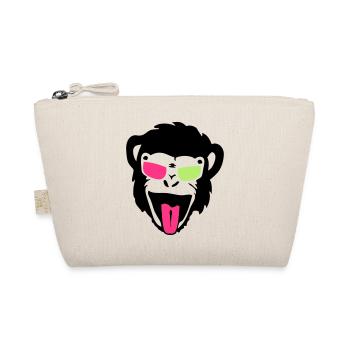 monkey gorilla monkey head bezel glass1 - Organic Pouch - nature - Front