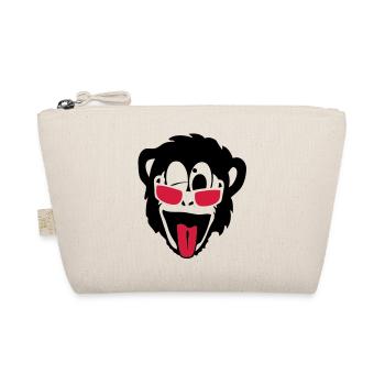 monkey gorilla monkey head bezel glass2 - Organic Pouch - nature - Front