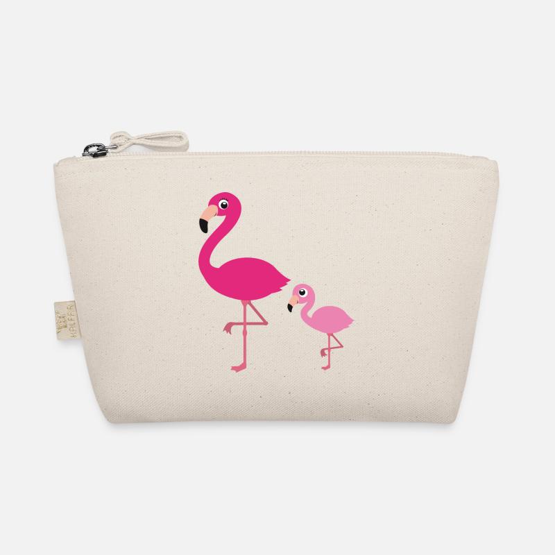 Flamingo mother with child Organic Pouch