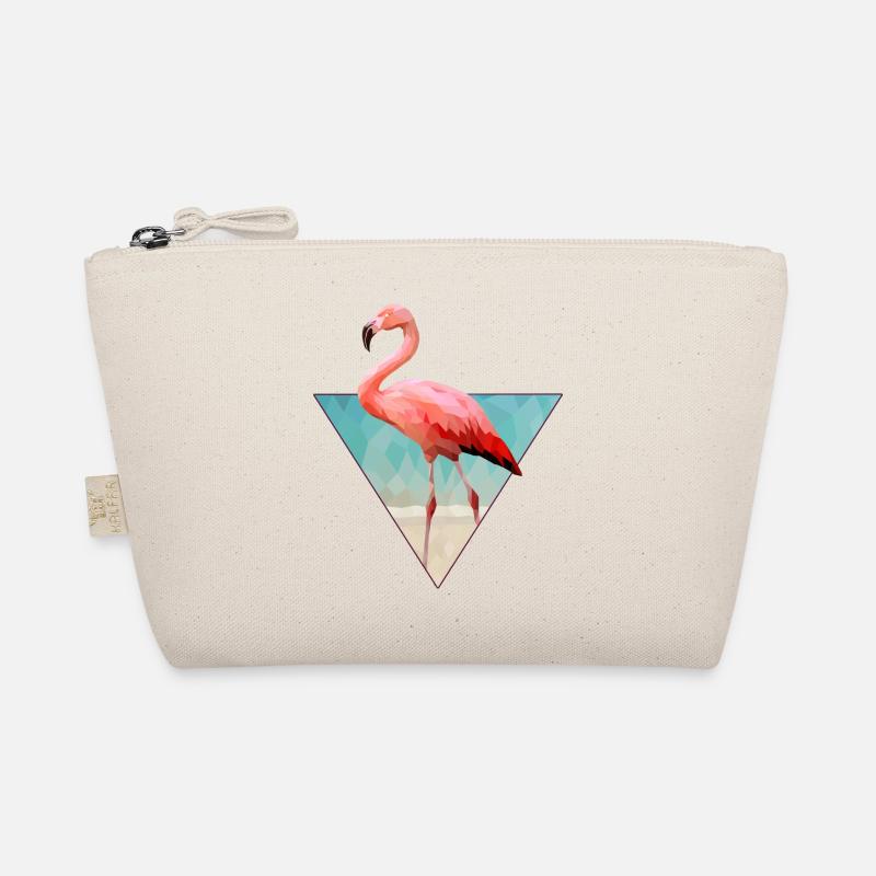 Flamant rose sur la plage dans le style Low Poly Trousse biologique