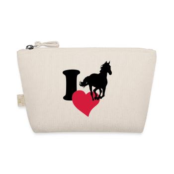 I love horses - Ich liebe Pferde - Bio-Täschchen - Natur - Vorne