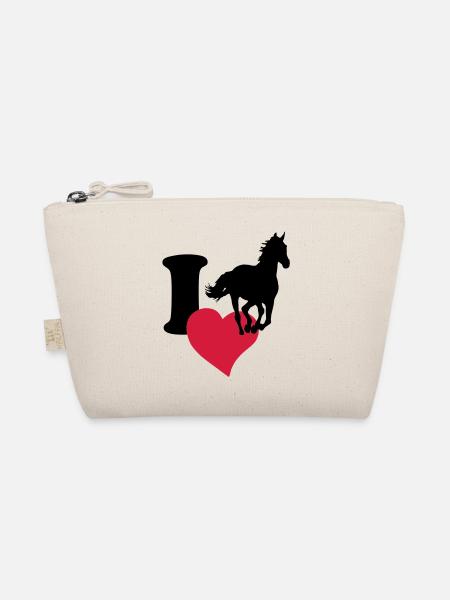 I love horses - J'adore les chevaux - Trousse biologique - nature - Devant