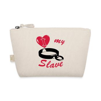 I love my slave - Halsband 2-farbig - Bio-Täschchen - Natur - Vorne