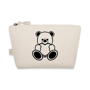 Teddy Bär mit Herz - Bio-Täschchen - Natur - Vorne