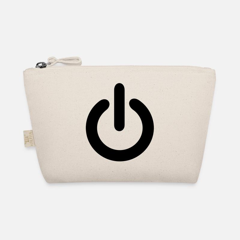 Power Schalter Knopf Elektrik Technik Geschenk - Bio-Täschchen - Natur