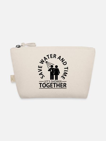 Save water and time - let's shower together - Bio-Täschchen - Natur - Vorne
