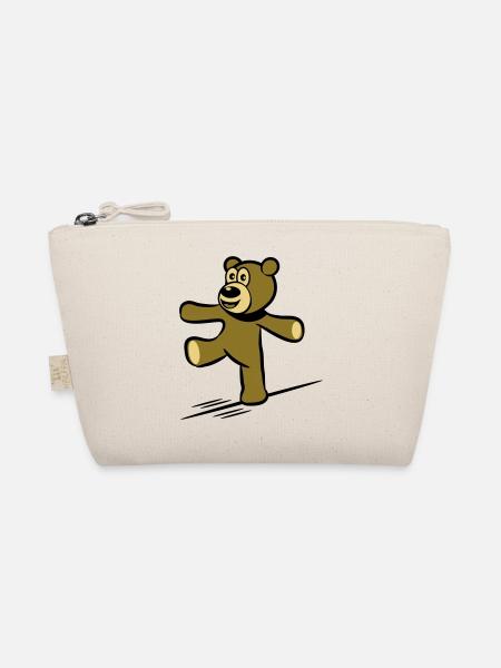 Teddy bear balance rope dance - Organic Pouch - nature - Front