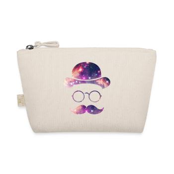 Retro Gesicht mit Moustache & Brille / Universum - Bio-Täschchen - Natur - Vorne