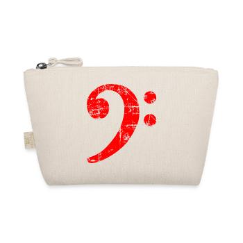 Bass Clef Vintage Musical Symbols Design (Rouge) - Trousse biologique - nature - Devant