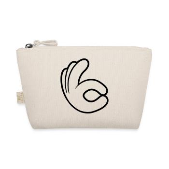 hand ok loch zeigen gut handschuh comic cartoon - Bio-Täschchen - Natur - Vorne