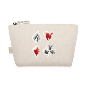 Skat Poker Spiel Karten Spielfarben Herz Pik Caro - Bio-Täschchen - Natur - Vorne
