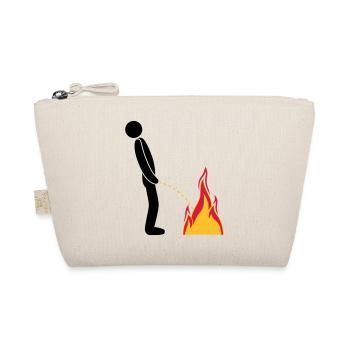 fire extinguish flames hot fire brigade logo in ste - Organic Pouch - nature - Front