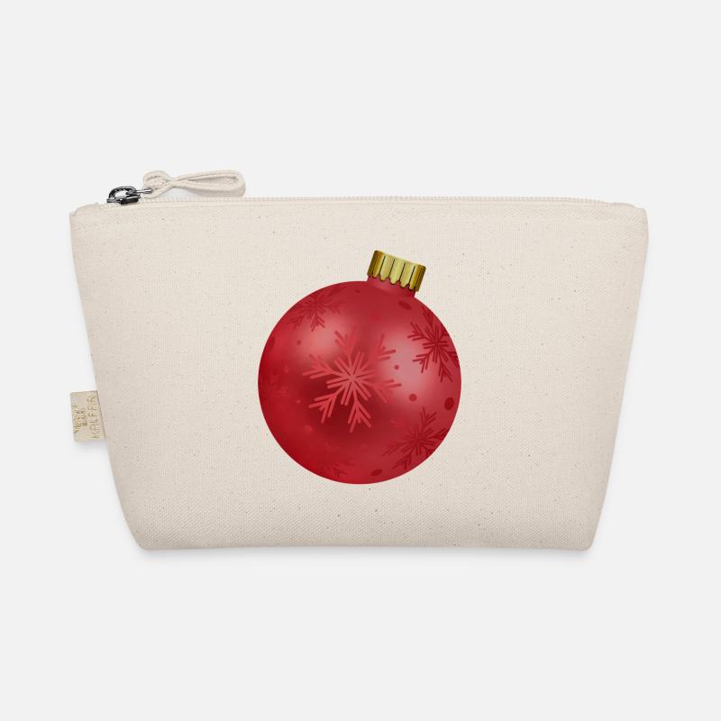 Weihnachtskugel schwanger Babybauch Geschenk - Bio-Täschchen - Natur