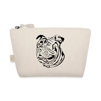 Old English Bulldog Kopf - Bio-Täschchen - Natur - Vorne