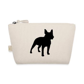 bostonterrier dog silhouette - Bio-Täschchen - Natur - Vorne