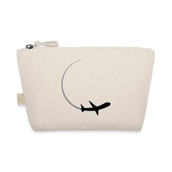kurve logo kreis rund linienflugzeug flugzeug flie - Bio-Täschchen - Natur - Vorne