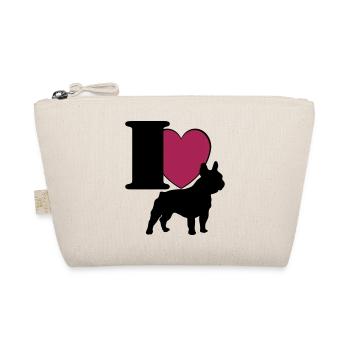 French bulldog I love ... / + - Organic Pouch - nature - Front