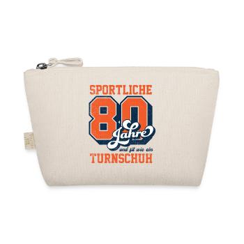 Sportliche 80 Jahre und fit wie ein Turnschuh - Bio-Täschchen - Natur - Vorne