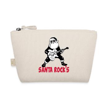 Santa rocks guitar Christmas Music Christmas - Organic Pouch - nature - Front
