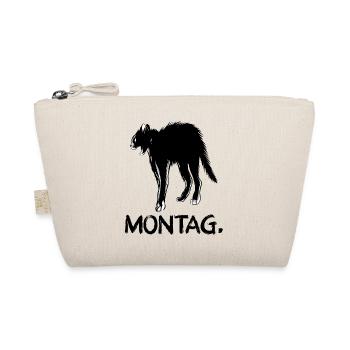 Katze Montag, schwarz - Bio-Täschchen - Natur - Vorne