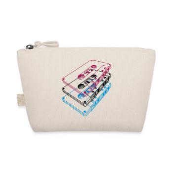 Cassette 3D – Retro Mixtape Vintage Perspective - Organic Pouch - nature - Front