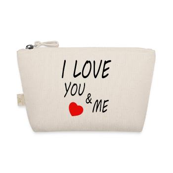 I love you & me mit Herz - Bio-Täschchen - Natur - Vorne