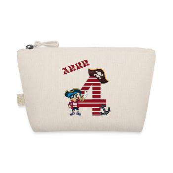 Birthday Shirt 4 Years Boy Pirate Pirate Motif - Organic Pouch - nature - Front